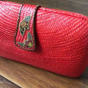Vintage Basket Weave Clutch